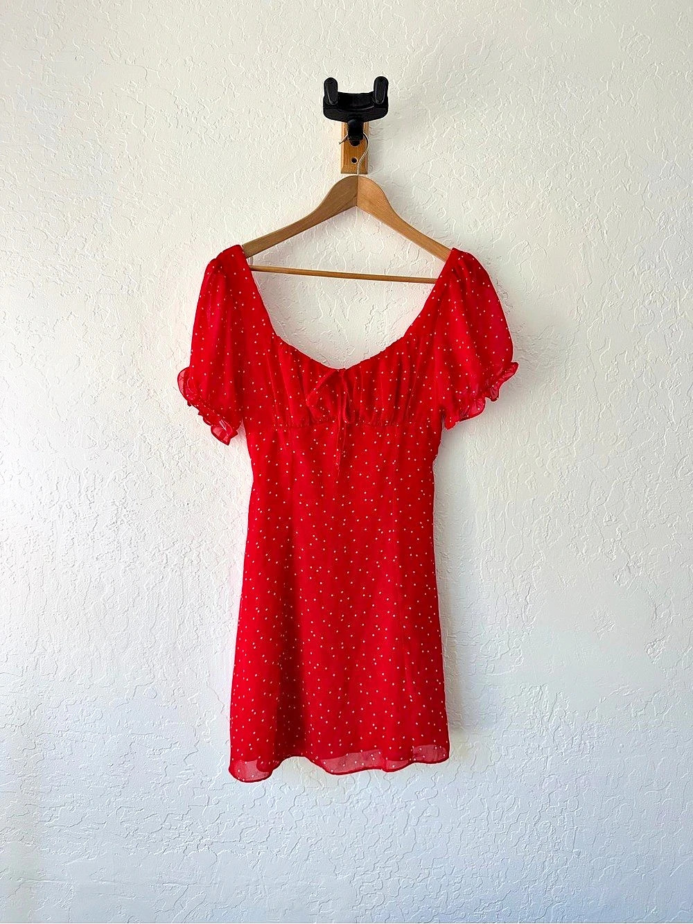 B. DARLIN Polka Dot Mini Dress in Red Size Medium